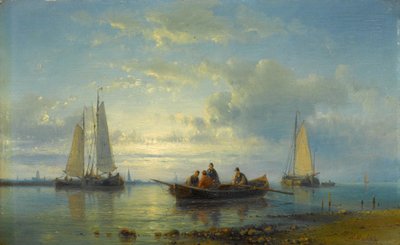Fishing Boats on a Shore by Abraham Hulk